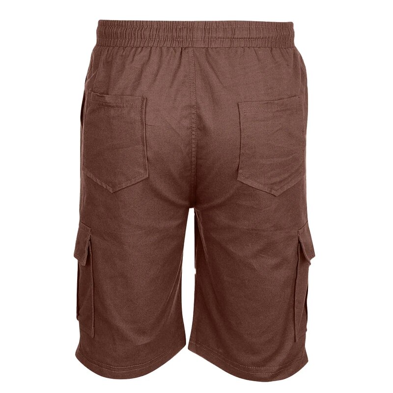 Shorts de ferramental esportivo masculino casual, calças ao ar livre, bolsos patchwork, macacão, verão