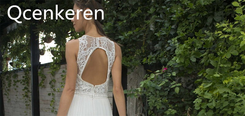 Qcenkeren 여성용 웨딩 드레스, 스쿱 목걸이 레이스, 신부 가운, 이스라엘 보호 드레스, 마더 드 라 노비아 2023