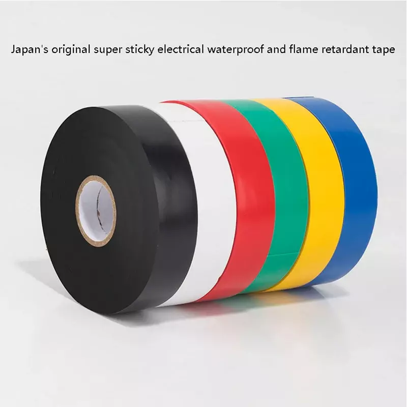 Japan 'S Originele Super Plakkerige Elektrische Waterdichte Vlamvertragende Tape Pvc Geïsoleerde Draad Tape Harnas Weefgetouw Beschermingstape
