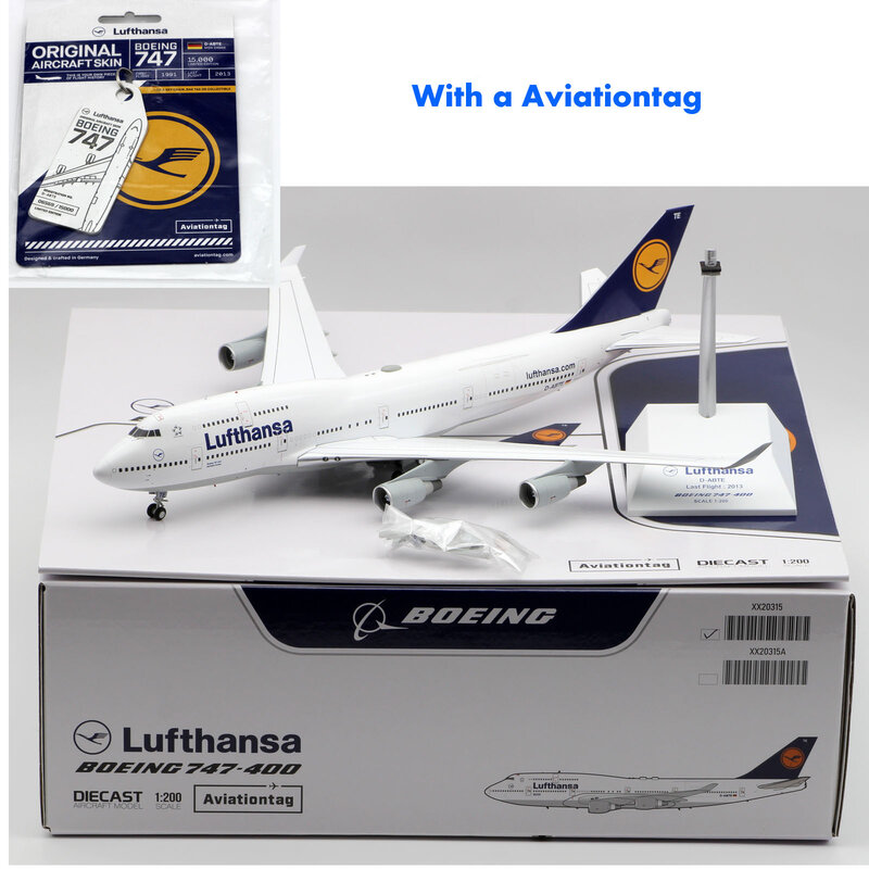 JC Asas Colecionáveis Avião Presente, Lufthansa, StarAlliance, Boeing B747-400, Aeronaves Diecast, Modelo Jet, D-ABTE, 1:200, XX20315 Liga