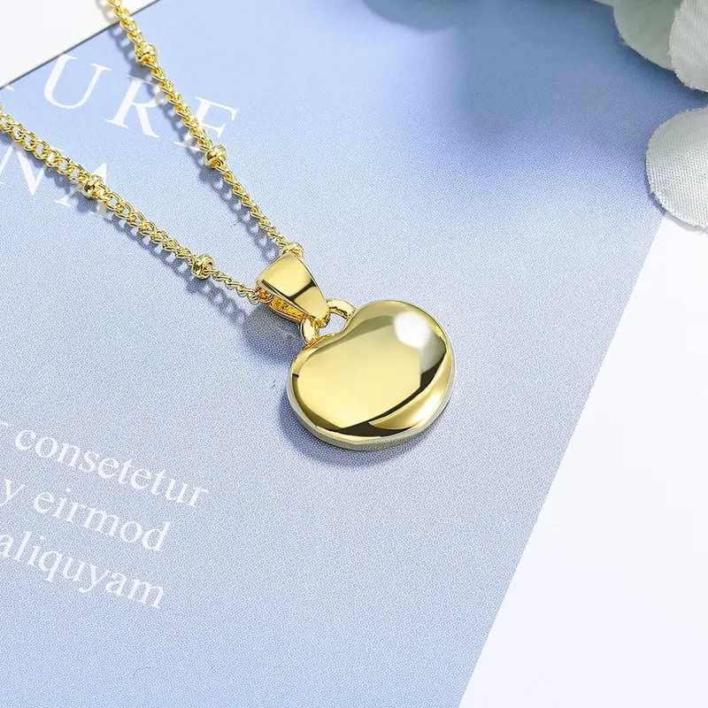 Vehong-Collier pendentif simple en argent regardé S925 pour femme, bijoux d'amour, cadeau de luxe, fête de fiançailles