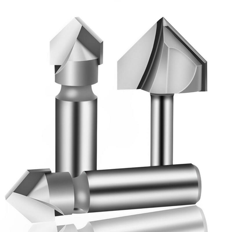Diameter Carbide Tipped Grooving Router Bit Industrial Grade Cutting Tools for Woodworking 90-Degree V-Groove Router Bit