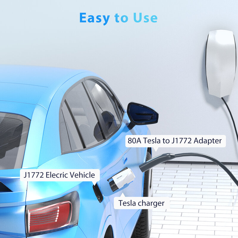 EVDANCE Tesla to J1772 Adapter 20kW Type 1 Portable EV Charging Adapter Compatible with All SEA J1772 type1 Electric Vehicles