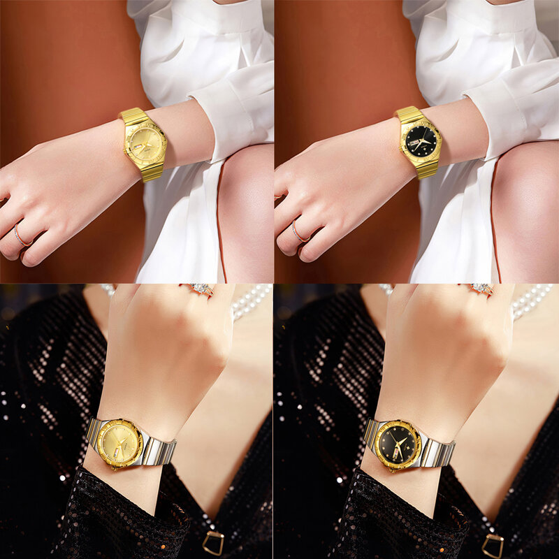 WWOOR Mujer nowe mody biały damski zegarek z diamentami Top marka luksusowy zegarek na rękę proste kobiety sukienka mały zegarek Relogio Feminino