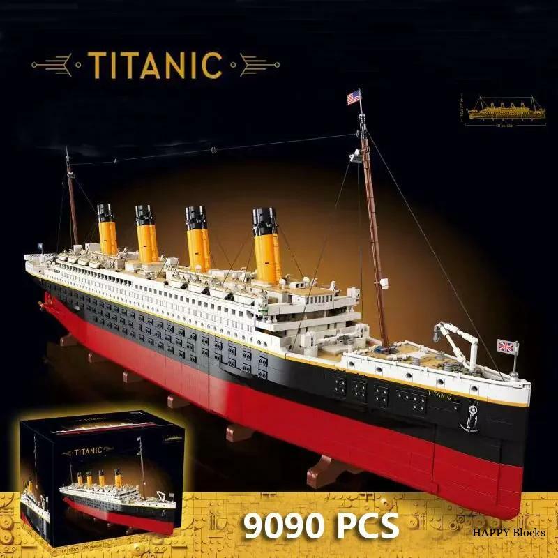 타이타닉 대형 크루즈 보트 선박 증기선, 10294 벽돌 빌딩 블록 호환, 어린이 장난감, 크리스마스 선물 재고, 9090 개, 신제품