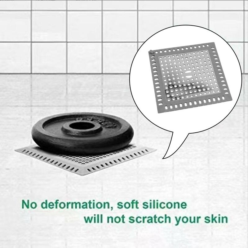 Penutup saluran lantai deodoran, dapat digunakan kembali tahan lama 5x5 inci steker penguras untuk bak cuci rumah tangga asrama kamar mandi