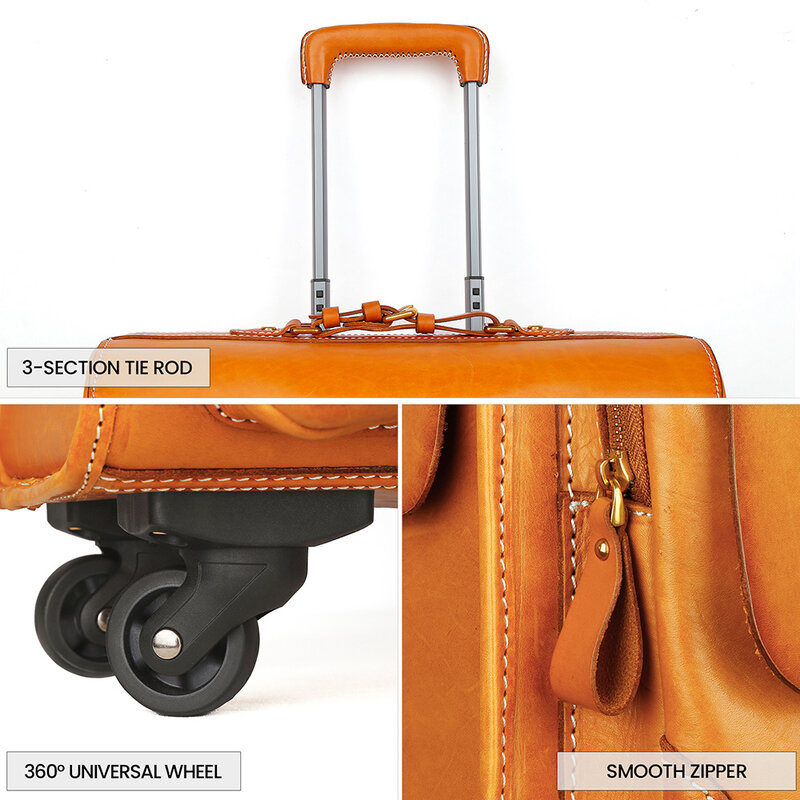 Роскошные чемоданы и дорожные сумки, чемодан из натуральной кожи для путешествий, универсальный деловой чемодан с колесами 20 дюймов для мужчин и женщин