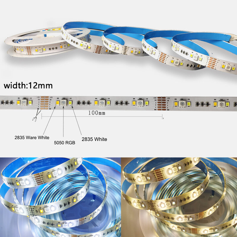 DC12V 5050 RGBCCT LED Strip ไฟ Zigbee Tuya สมาร์ทมินิ LED Dimmer 1M-5M ชุดเสียง APP สำหรับ Alexa Google Home