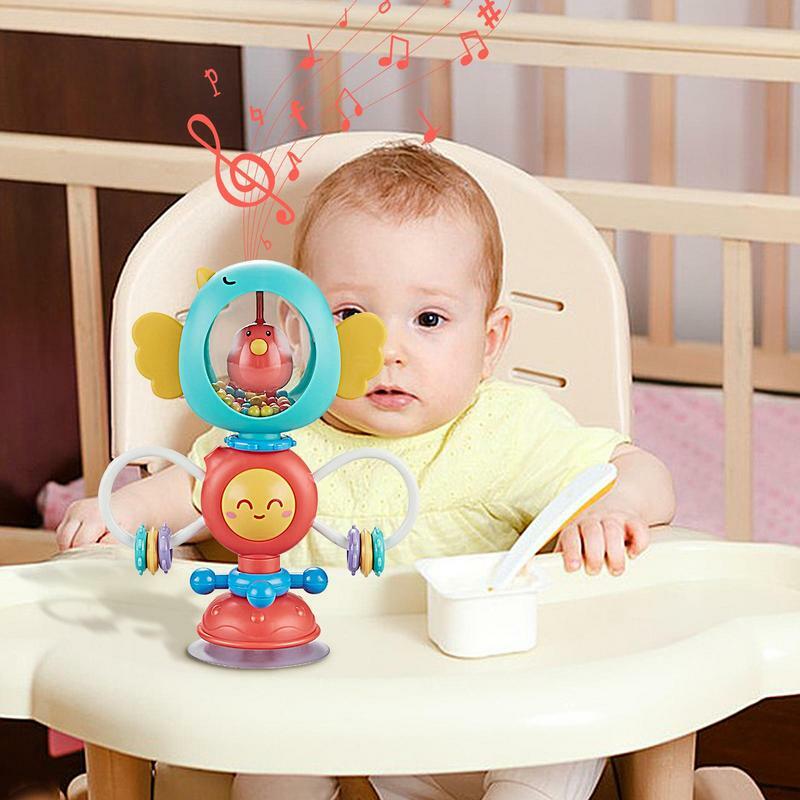 Ventosa giocattoli apprendimento precoce vassoio dello sviluppo giocattolo sonaglio giocattolo giocattoli sensoriali giocattolo antistress seggiolone giocattolo per bambino
