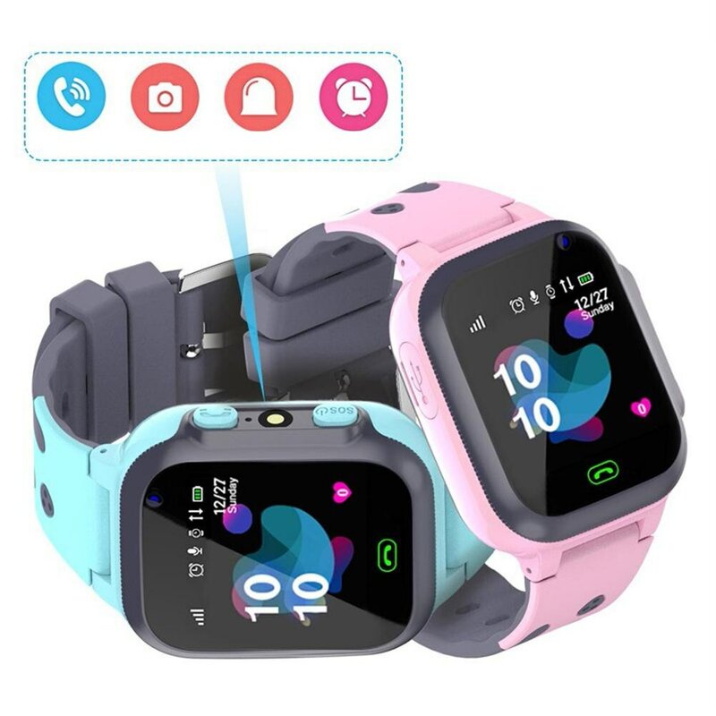 Smart Watch Kids Cadeau Kind Horloges Voor Jongen Meisje Simkaart Oproep Telefoon Met Licht Touchscreen Sport Lbs Locatie Tracker S1 Klok