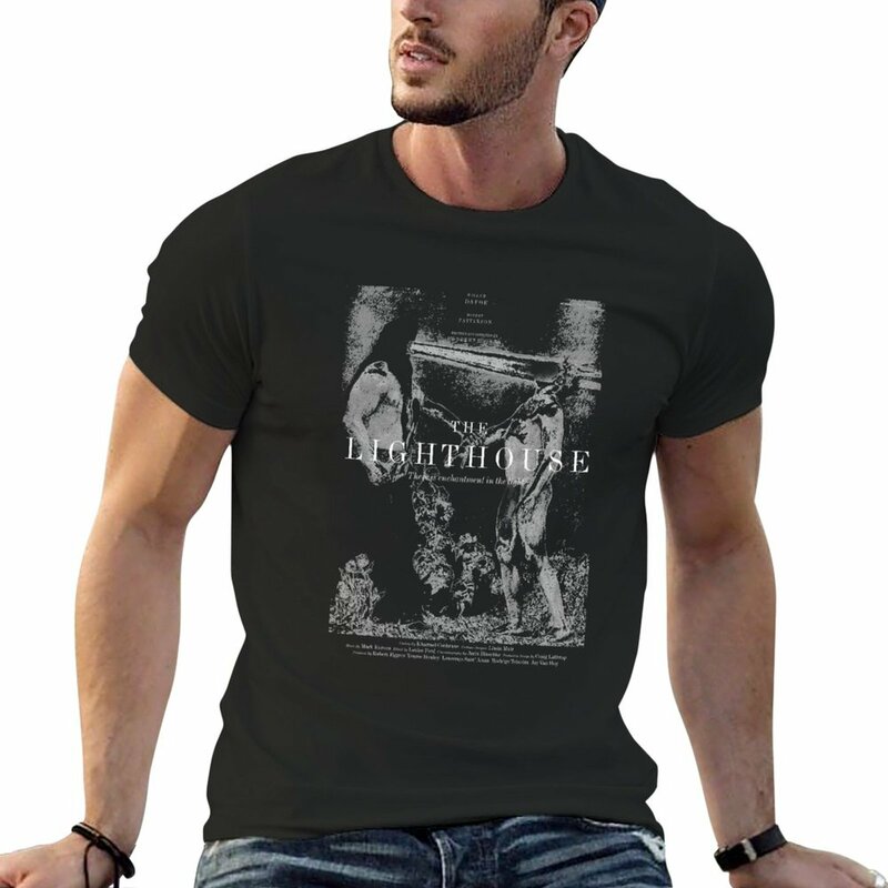 Camiseta con póster de película del faro para hombre, playeras gráficas, camisetas cortas grandes y altas, nuevas
