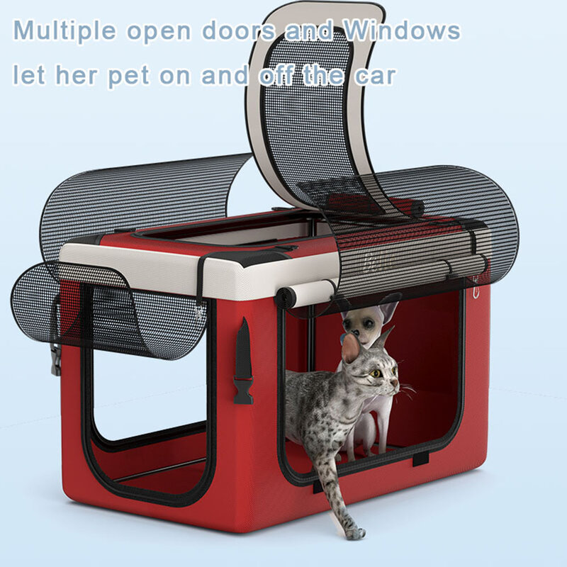 Carrinho de cão médio portátil com transportadora destacável, leve tipo dobrável, gatos e cães carrinho de estimação 20kg para transporte, BL09
