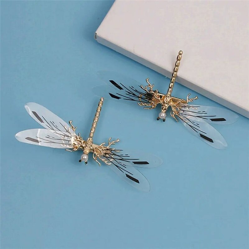 Fancy Accessories Bridal Baroque Pearl Women Jewelry Gold Headdress Wedding Dragonfly Hairpins