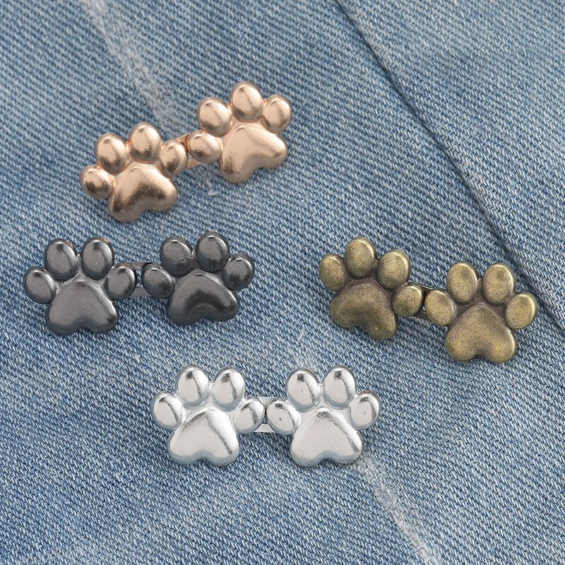 Cute Paw Prints Waist Buckle Removable Pant Clips Adjustable Waist Tightener No Sewing Required Waist Buckle