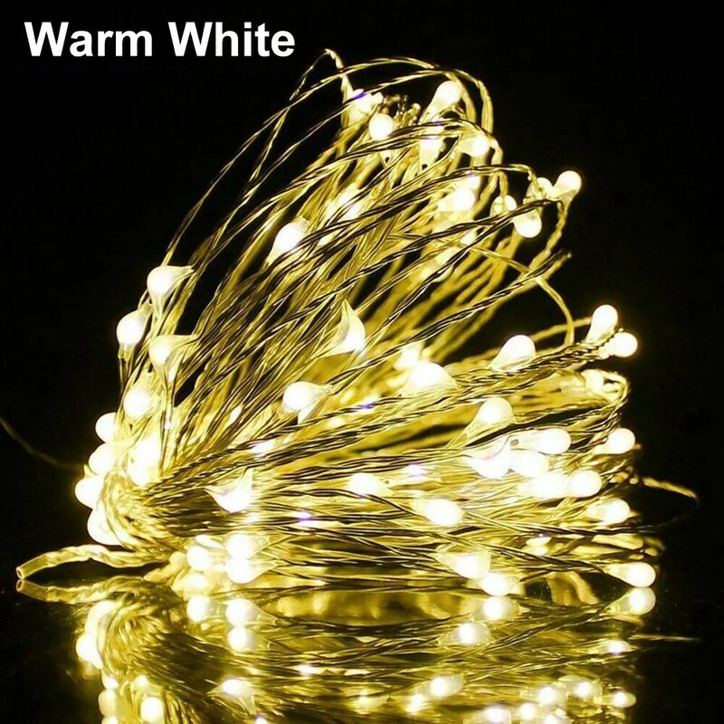 3m/5 متر USB LED سلسلة أضواء النحاس الفضة سلك جارلاند ضوء مقاوم للماء الجنية أضواء عيد الميلاد حفل زفاف الديكور الإضاءة