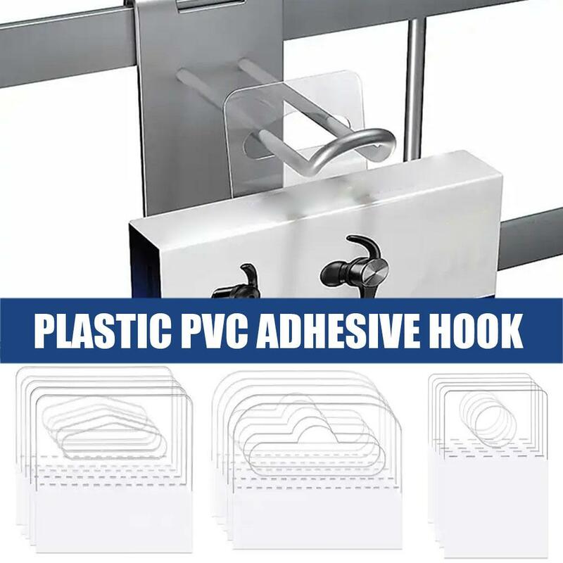 100pcs PVC Slot Hole Adhesive Hang Tabs Tags Hook For Store Retail Display Self-adhesive Merchandising Hang Tabs