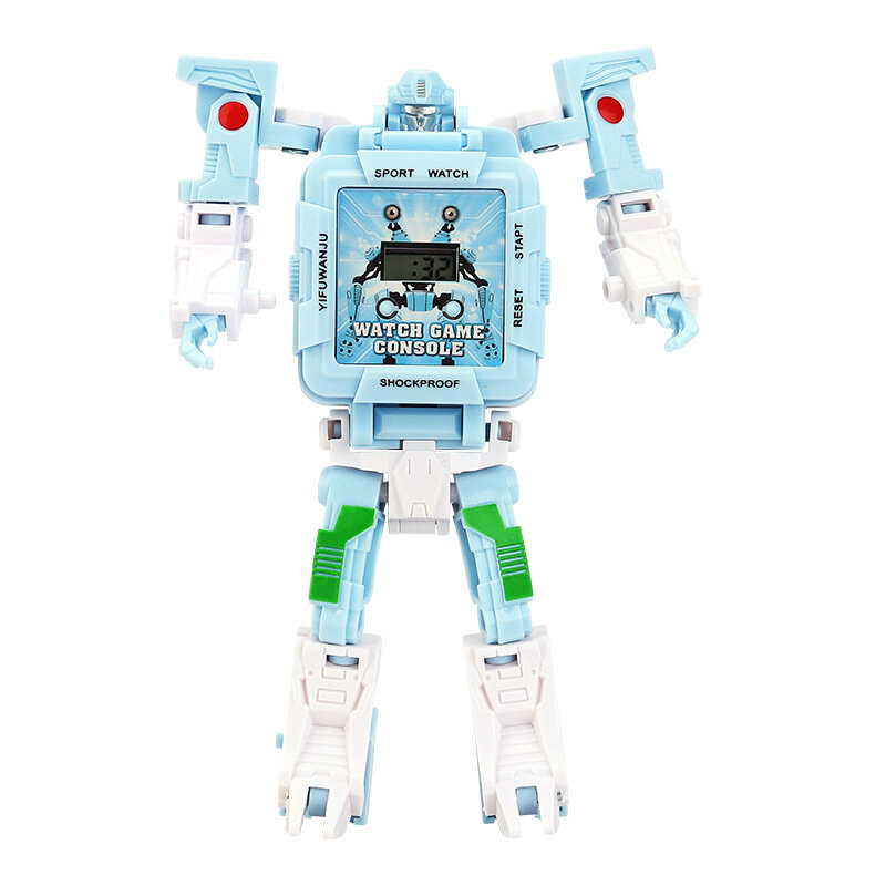 Cool Transformable Game Watch, Transformable Robot Watch, Kindergarten Boy and Girl Student Toy Watch watches kids