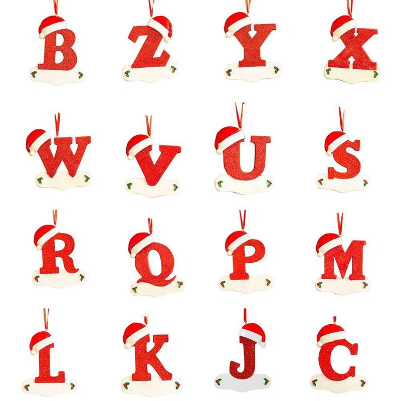 Colgante de letras para decoración de árbol de Navidad, 26 letras, adorno de acrílico para el hogar, manualidades, Año Nuevo, 2023