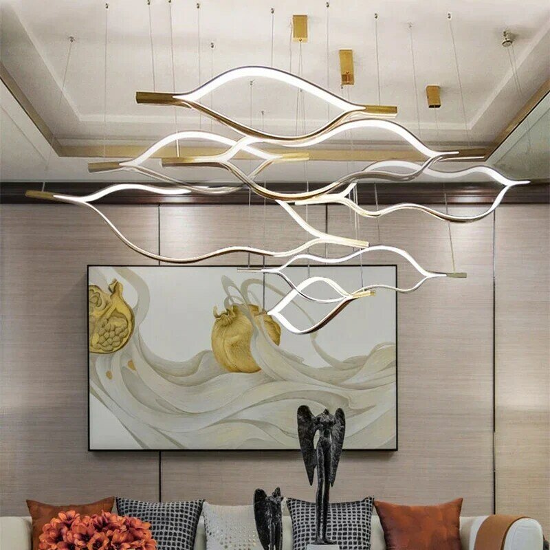 Moderne Led Hanglamp Voor Woonkamer Eetkamer Slaapkamer Hanglamp Lipvormige Kroonluchter Indoor Home Decor Verlichtingsarmatuur