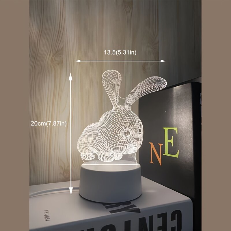 Creative Big White Rabbit Series Light, Single Color Warm Light Model Night Light, Holiday Gift For Family, Friends, Christmas