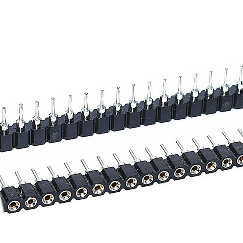 Lote de 10 unidades de cabezales hembra de 40 P, 1x40 Pines, Conector de cabezal de Pin hembra redondo 2,54, 1x40 orificios, fila de agujeros de asiento de aguja en línea única