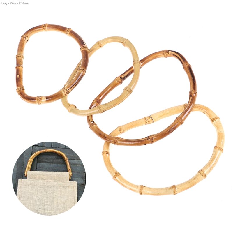 Vintage bambusowa torba uchwyty drewniane zamiennik Diy akcesoria dla kobiet torebki