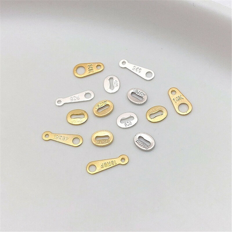 14K Gold Egg Shaped Connection Piece Closed Piece Handmade DIY Bracelet Necklace Closing 8-shaped Buckle Jewelry Accessories