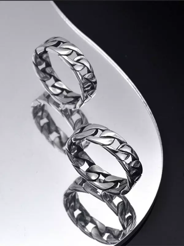 UMQ modne S925 srebrne pierścionki 2021 nowa moda proste Retro Weaven Pure Argentum popularne biżuteria ręczna dla kobiet mężczyzn