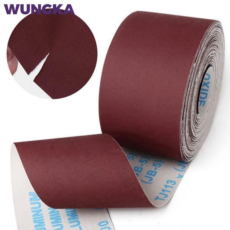 Rollo de papel de lija de 1 o 5M, 4 pulgadas, 100mm de ancho, 80, 120, 150, 180, 240, 400, 600, 800