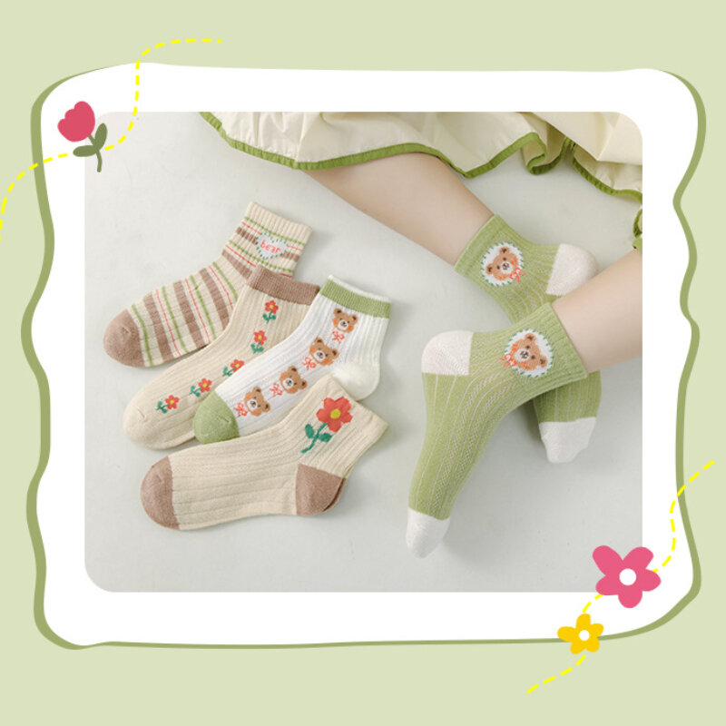 Calcetines cómodos de longitud media para niños, 5 pares, 1-12 años, primavera, verano, otoño
