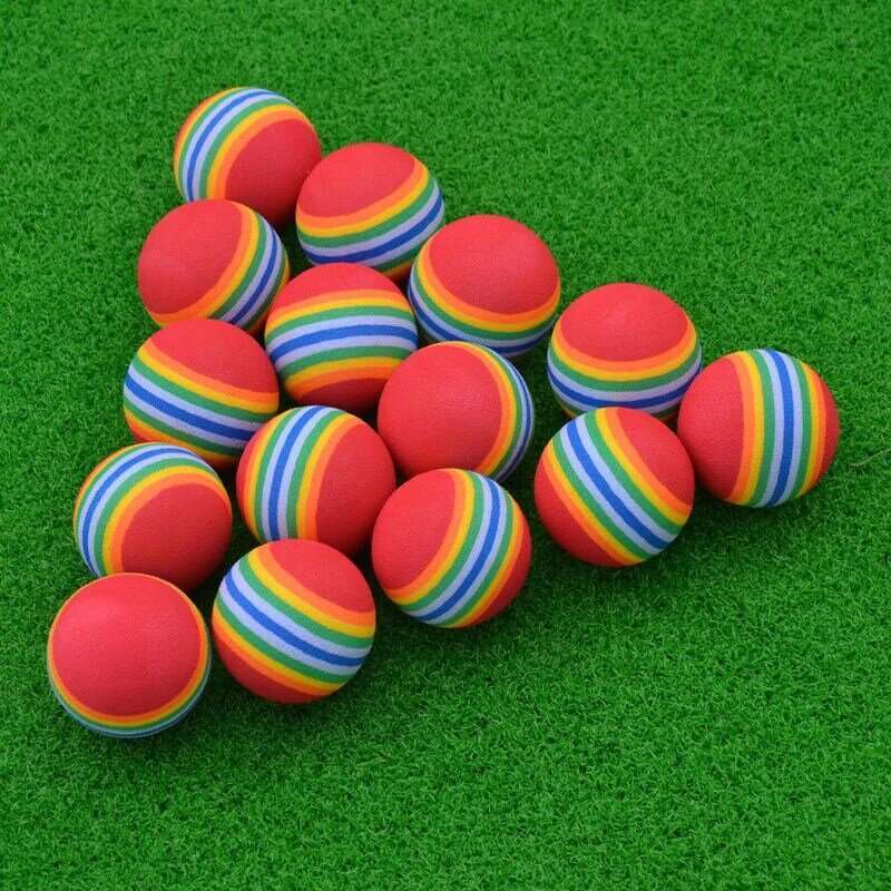 Мяч для тренировок в помещении для гольфа, 39 мм, высококачественный прочный Радужный мяч из ЭВА, мягкий гибкий, меньший вес, спортивный инструмент для ударов, 1/10 шт.