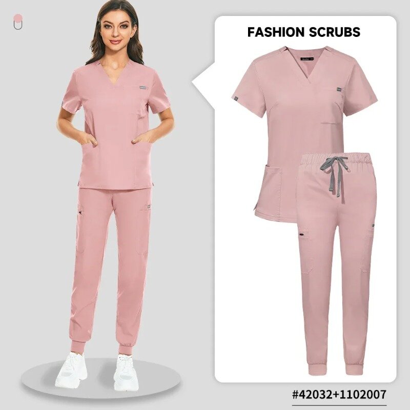 Wholesale Women's Scrub Clothing Sets Medical Scrubs Suit Nursing Uniform for Men Medical Nurse Scrub Sets Stretch Quick-dry