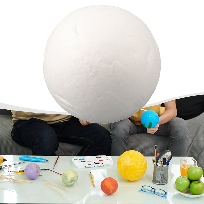 ลูกบอลโฟมโพลีสไตรีนจำลองขนาด6-12ซม. ลูกบอลงานฝีมือสีขาวงานประดิษฐ์ทำมือของขวัญงานเฉลิมฉลองงานแต่งงานอุปกรณ์จัดงาน