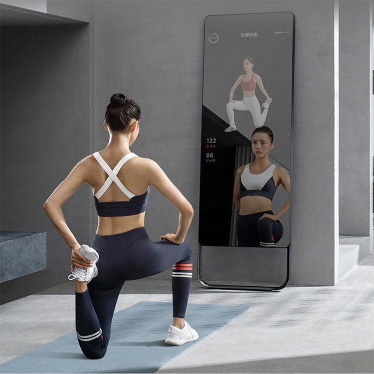 Espelho inteligente de parede Android TV, piso, ginásio interativo, uso em casa, fitness, 43"