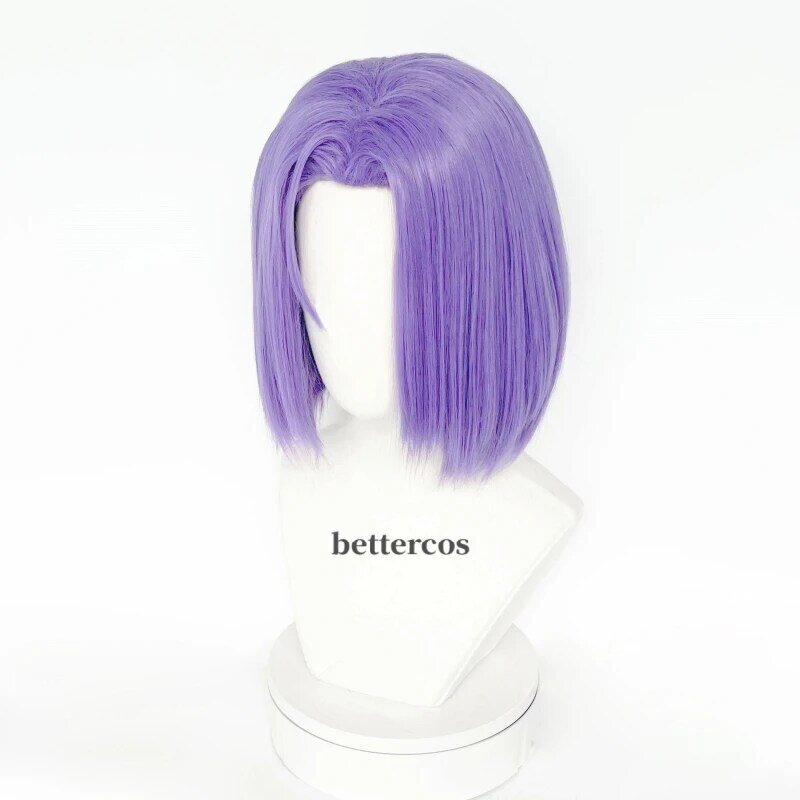 High Quality Rocket James Cosplay Wig Short PurpleHeat Resistant Synthetic Hair Anime Role Play Wigs + Wig Cap