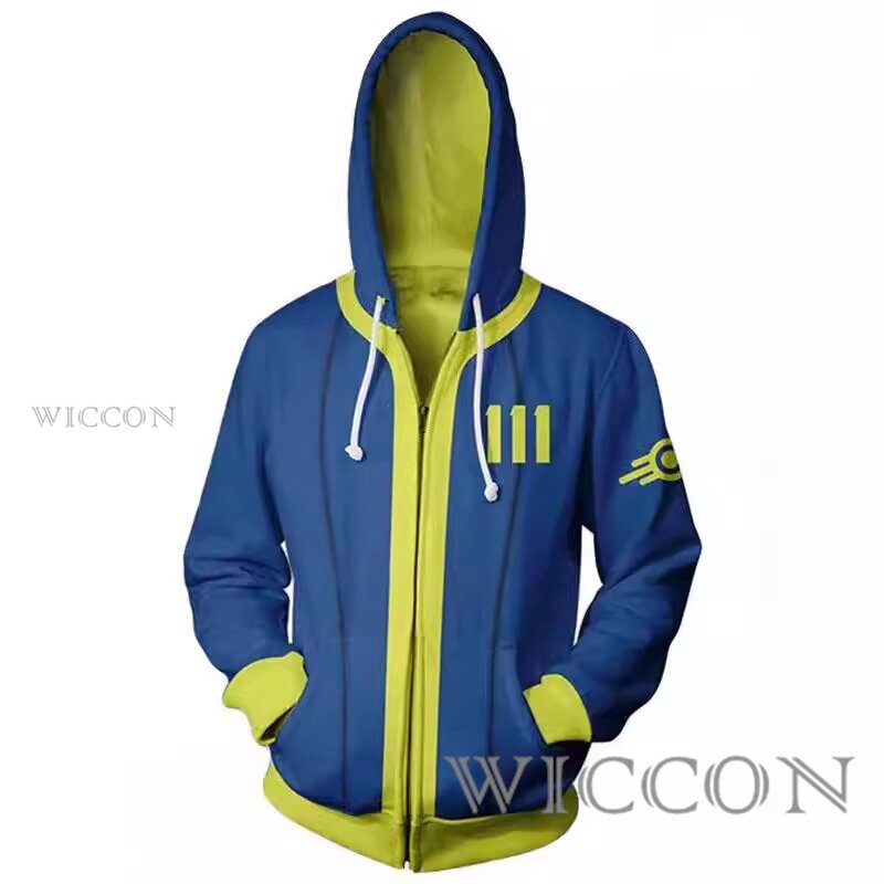 Kostum Cosplay Game Nate Nora Hoodie Sole Survivor Vault 11 33 Shelter Zip Up 3D jaket Sweatshirt mantel Jalan