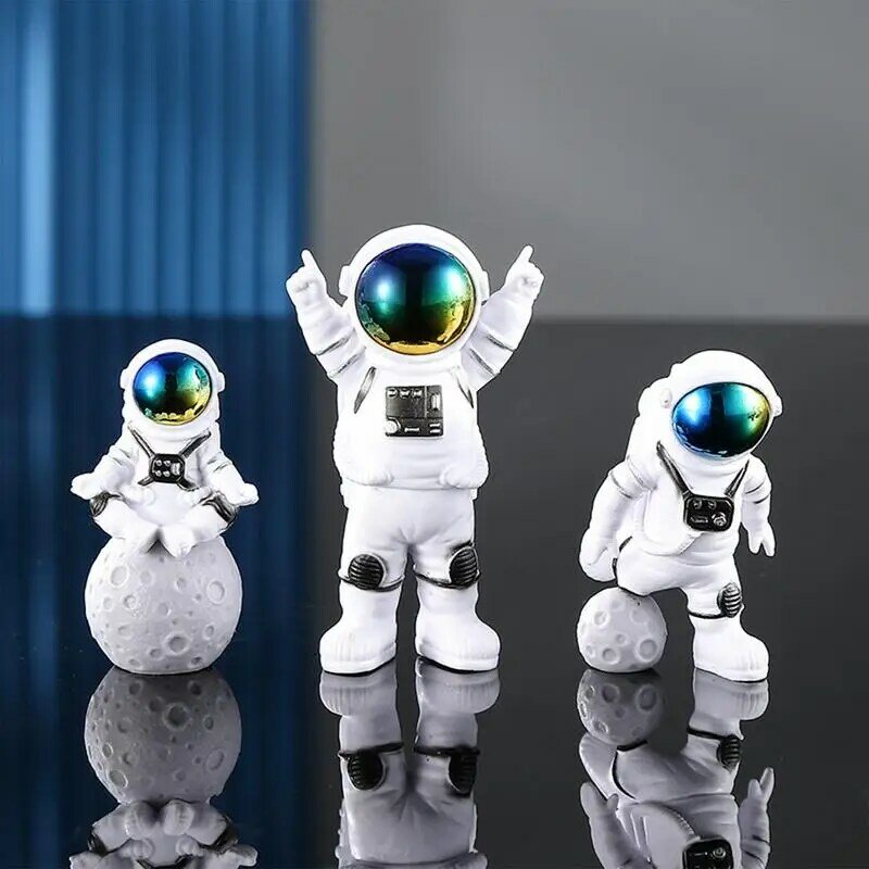 Resina astronauta ornamento Spaceman Desk Ornament Spaceman scultura astronauta Decor per ripiano auto Home Desktop
