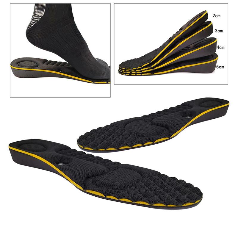 1คู่รองเท้า Insoles Breathable พื้นรองเท้าเพิ่มความสูง Heel ใส่รองเท้า Pad เบาะ Unisex 2.3-4.3ซม.ความสูงเพิ่ม Insoles