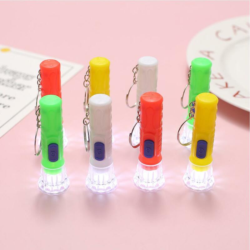 Portable Flashlight Mini Plastic Children's Flashlight LED Electric Crystal Light Transparent Small Household K0Q8