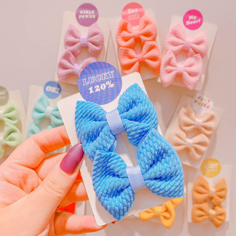 3 Inch Solid Bow Ponytail Pigtail Fully Lined Alligator Hair Clips Barrettes Accessories for Baby Girls Toddlers Infan