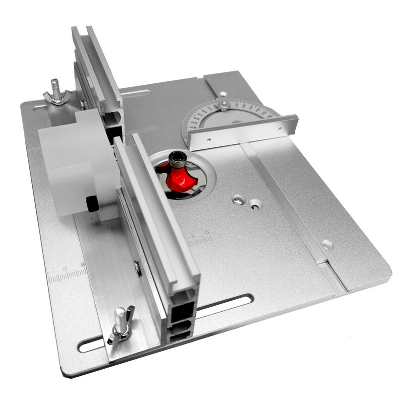 Multifuncional Router Tabela com Insert Plate, Alloy Woodworking Benches, Miter Gauge Guide, Deslizando Suportes Trimmer Machine