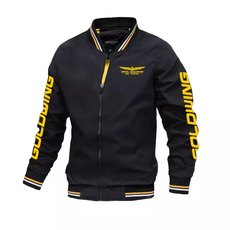 Осень 2023 Мужская мотоциклетная куртка с золотым крылом GL1800 мужская куртка оверсайз с принтом Высококачественная удобная гоночная куртка для мужчин