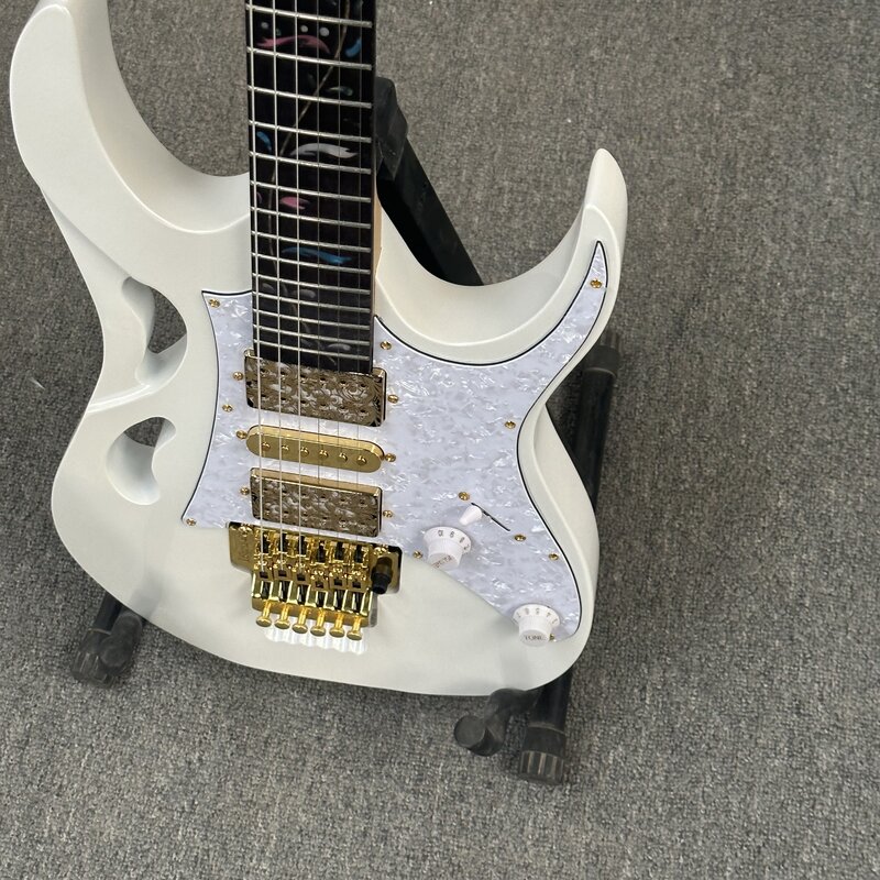 Darmowa wysyłka piani3761 gitara elektryczna SteveVai nowy podpis gitary biały kolor, w magazynie do natychmiastowej dostawy