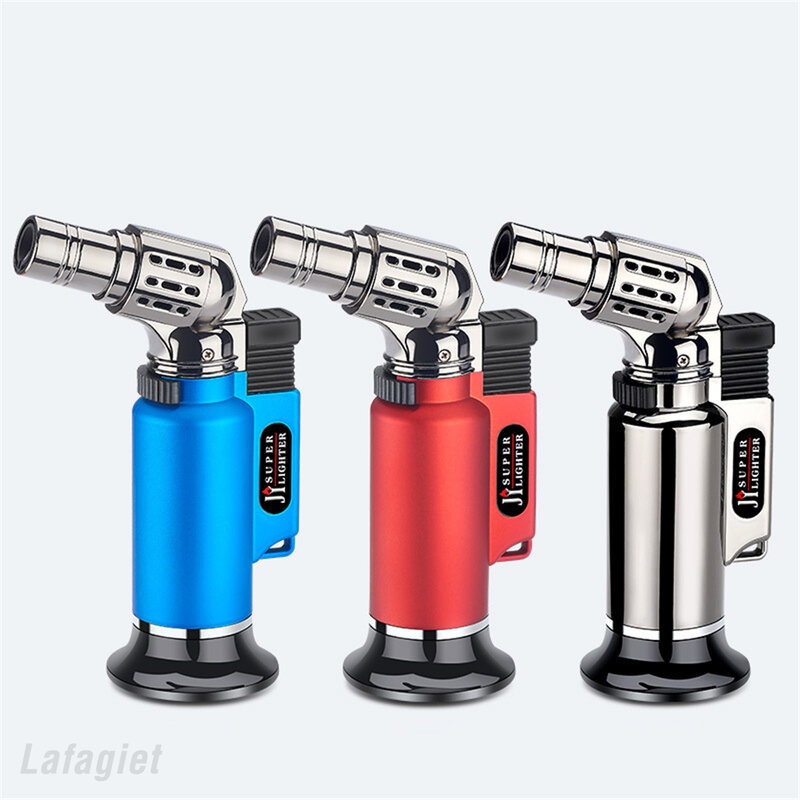 Metal Windproof Turbo Gas Lighters Welding Torch Kitchen Cooking Adjustable Flame Powerful Spray Gun Cigar Lighter For Men Gifts