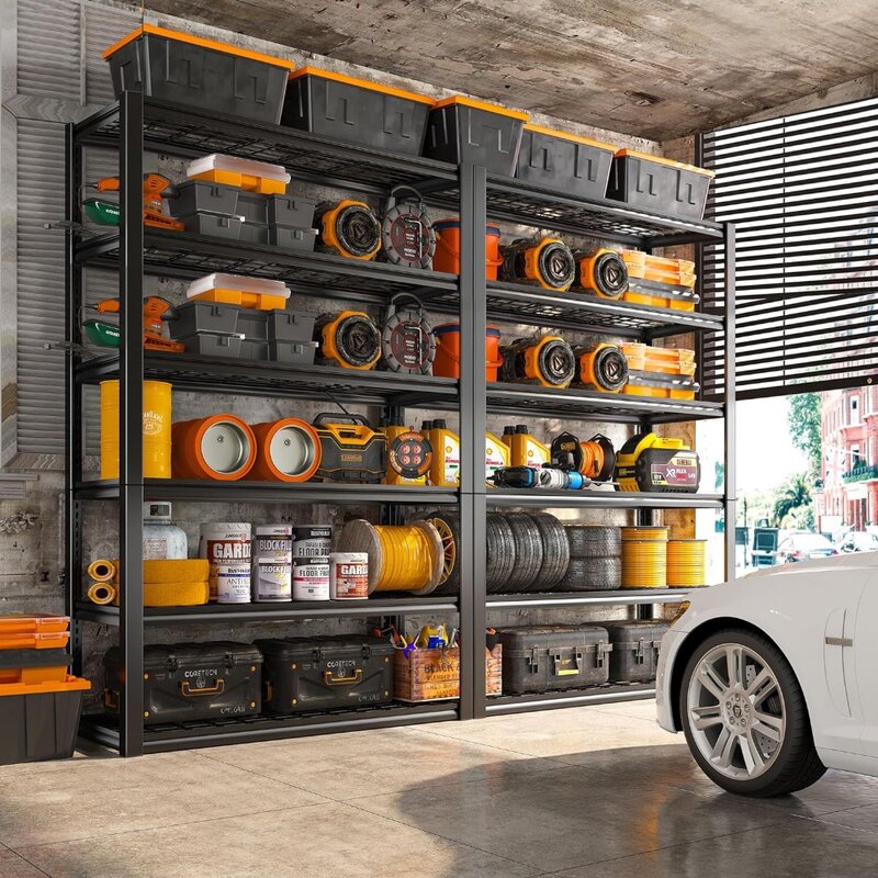 6 Tier Storage Shelves for Garage Shelving, 55" W x 26" D x 84" H 3500LBS Garage Storage Metal Shelves with Adjustable Sh