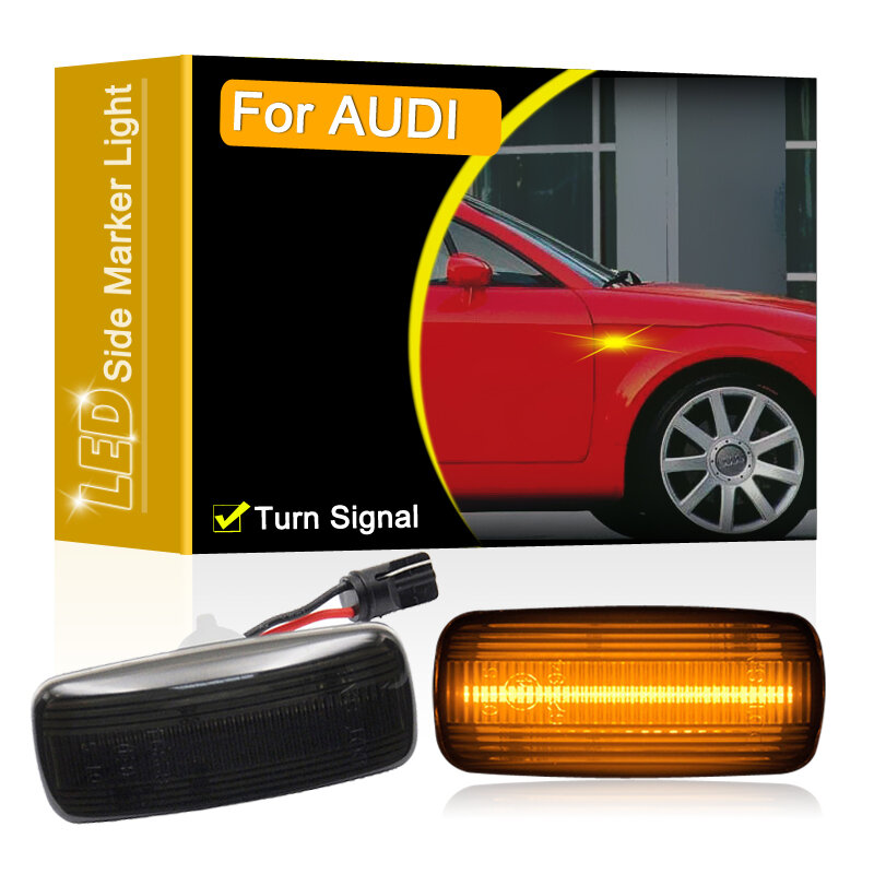 Smoked Lens Waterproof LED Side Fender Marker Lamp Turn Signal Light For Audi A2 A3 A4/B5 A6/C5 A8 Allroad C5 TT/Coupe/Roadster