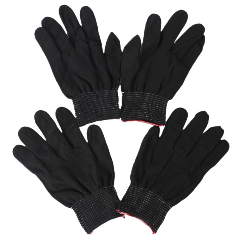 2 pair of antistatic nylon work gloves nylon gloves, black