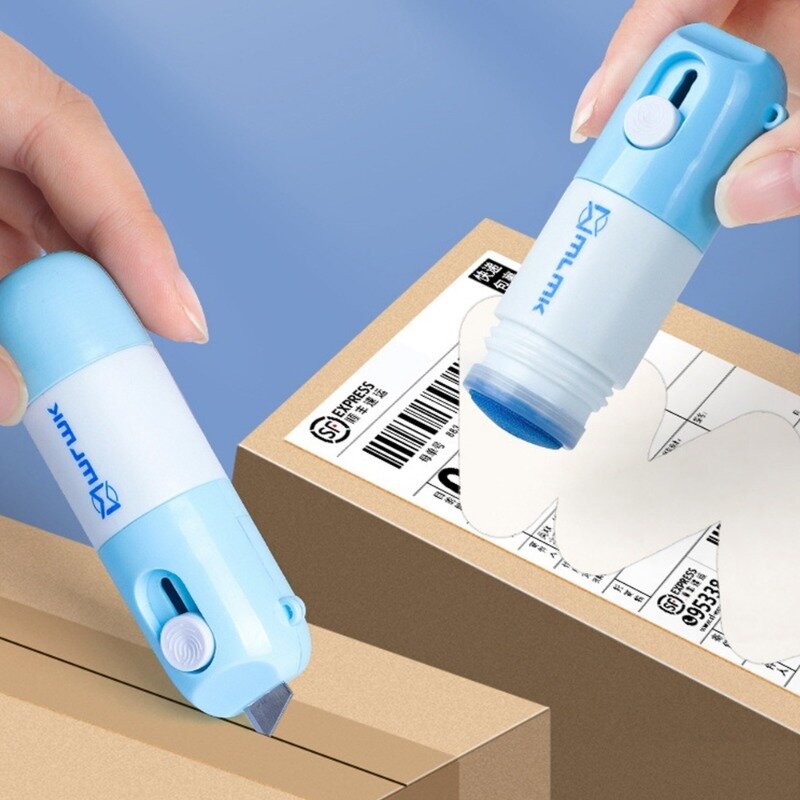 2in1 Thermal Paper Correction Fluid with Unboxing Knife Portable Data Identity Protection Fluid Eraser with Knife Parcel Opener