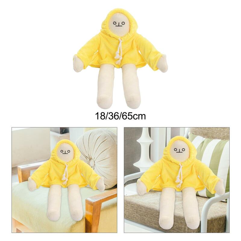 Plush Banana Man Toy Funny Yellow Creative Cute Stuffed Animals Doll Weird Banana Man Doll for Kids Girls Boys Holiday Party
