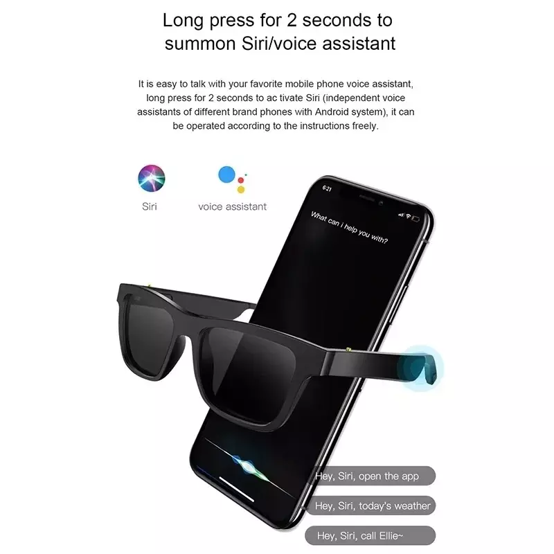 For xiaomi huawei Bluetooth Smart Glasses Audio Hands-Free Call Sport Stereo Sunglasses Headsets Music HD Sound Smart Glasses
